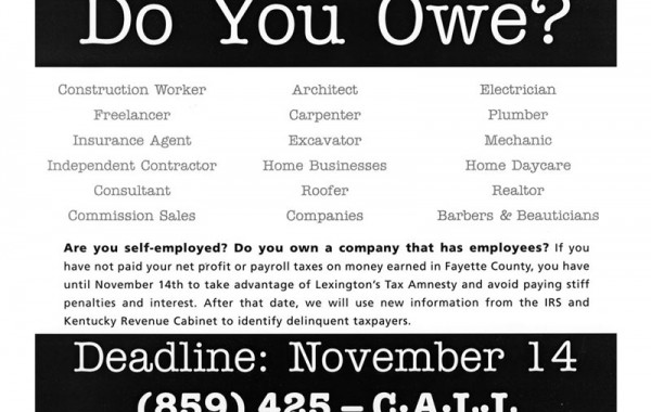 Lexington Tax Amnesty